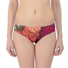Peach And Pink Zinnias Hipster Bikini Bottoms by bloomingvinedesign