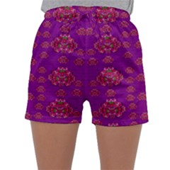 Seasonal Delight With Fantasy Flowers Sleepwear Shorts by pepitasart