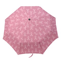 Pink Ribbon - Breast Cancer Awareness Month Folding Umbrellas by Valentinaart