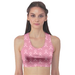 Pink Ribbon - Breast Cancer Awareness Month Sports Bra by Valentinaart