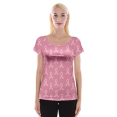 Pink Ribbon - Breast Cancer Awareness Month Cap Sleeve Top