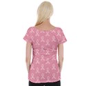 Pink Ribbon - breast cancer awareness month Cap Sleeve Top View2