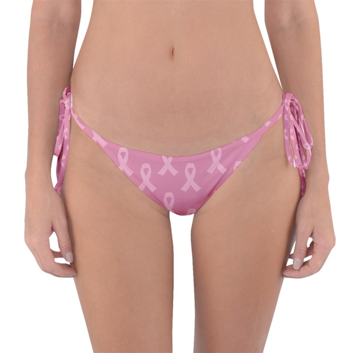 Pink Ribbon - breast cancer awareness month Reversible Bikini Bottom