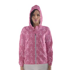 Pink Ribbon - Breast Cancer Awareness Month Hooded Windbreaker (women) by Valentinaart