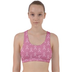 Pink Ribbon - Breast Cancer Awareness Month Back Weave Sports Bra by Valentinaart