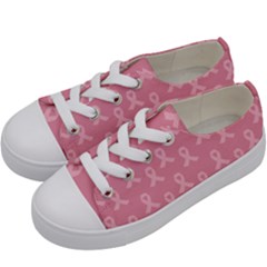 Pink Ribbon - Breast Cancer Awareness Month Kids  Low Top Canvas Sneakers by Valentinaart