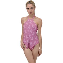 Pink Ribbon - Breast Cancer Awareness Month Go With The Flow One Piece Swimsuit by Valentinaart