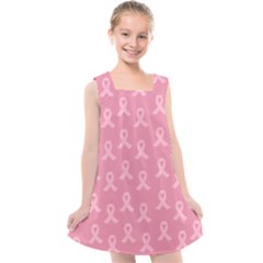 Pink Ribbon - Breast Cancer Awareness Month Kids  Cross Back Dress by Valentinaart