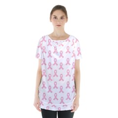 Pink Ribbon - Breast Cancer Awareness Month Skirt Hem Sports Top by Valentinaart