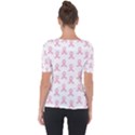 Pink Ribbon - breast cancer awareness month Shoulder Cut Out Short Sleeve Top View2