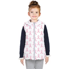 Pink Ribbon - Breast Cancer Awareness Month Kid s Hooded Puffer Vest by Valentinaart