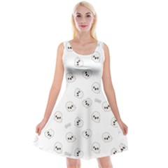 Cute Kawaii Ghost Pattern Reversible Velvet Sleeveless Dress by Valentinaart