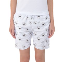 Cute Kawaii Ghost Pattern Women s Basketball Shorts by Valentinaart