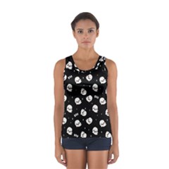 Cute Kawaii Ghost Pattern Sport Tank Top  by Valentinaart