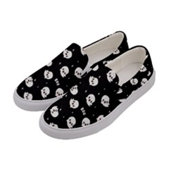 Cute Kawaii Ghost Pattern Women s Canvas Slip Ons by Valentinaart