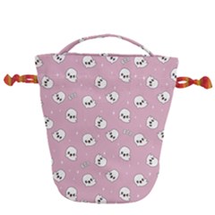 Cute Kawaii Ghost Pattern Drawstring Bucket Bag by Valentinaart