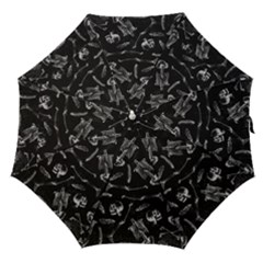 Human Skeleton Pattern - Halloween  Straight Umbrellas by Valentinaart