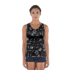 Human Skeleton Pattern - Halloween  Sport Tank Top  by Valentinaart