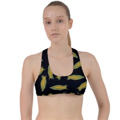 Corn Pattern Criss Cross Racerback Sports Bra by Valentinaart