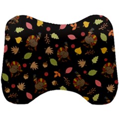 Thanksgiving Turkey Pattern Head Support Cushion by Valentinaart