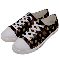 Thanksgiving Turkey Pattern Women s Low Top Canvas Sneakers by Valentinaart