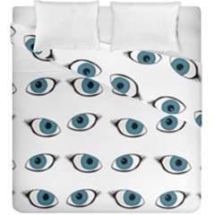 Blue Eyes Pattern Duvet Cover Double Side (king Size) by Valentinaart