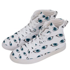 Blue Eyes Pattern Women s Hi-top Skate Sneakers by Valentinaart