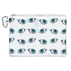 Blue Eyes Pattern Canvas Cosmetic Bag (xl) by Valentinaart