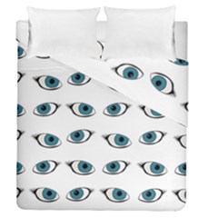 Blue Eyes Pattern Duvet Cover Double Side (queen Size) by Valentinaart