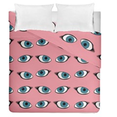 Blue Eyes Pattern Duvet Cover Double Side (queen Size) by Valentinaart