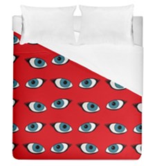 Blue Eyes Pattern Duvet Cover (queen Size) by Valentinaart