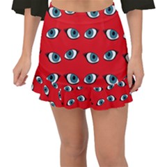 Blue Eyes Pattern Fishtail Mini Chiffon Skirt by Valentinaart