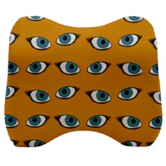 Blue Eyes Pattern Velour Head Support Cushion by Valentinaart