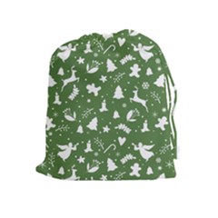 Christmas Pattern Drawstring Pouch (xl) by Valentinaart