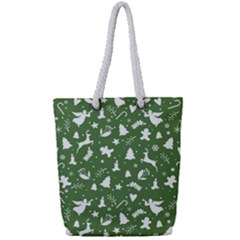 Christmas Pattern Full Print Rope Handle Tote (small) by Valentinaart