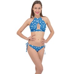 Christmas pattern Cross Front Halter Bikini Set