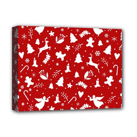 Christmas Pattern Deluxe Canvas 16  X 12  (stretched)  by Valentinaart