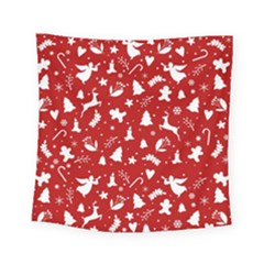 Christmas Pattern Square Tapestry (small) by Valentinaart