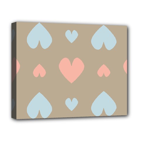Hearts Heart Love Romantic Brown Deluxe Canvas 20  X 16  (stretched) by Sapixe