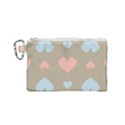 Hearts Heart Love Romantic Brown Canvas Cosmetic Bag (Small) View1