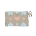 Hearts Heart Love Romantic Brown Canvas Cosmetic Bag (Small) View2