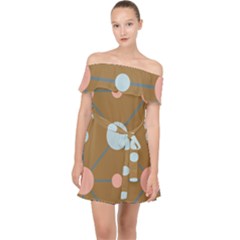 Planets Planet Around Rounds Off Shoulder Chiffon Dress by Sapixe