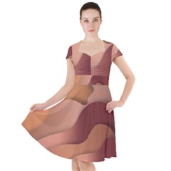 Autumn Copper Gradients Copyspace Cap Sleeve Midi Dress