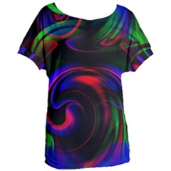 Swirl Background Design Colorful Women s Oversized Tee