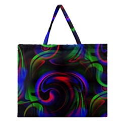 Swirl Background Design Colorful Zipper Large Tote Bag by Sapixe