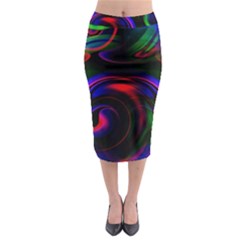Swirl Background Design Colorful Midi Pencil Skirt by Sapixe