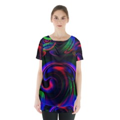 Swirl Background Design Colorful Skirt Hem Sports Top