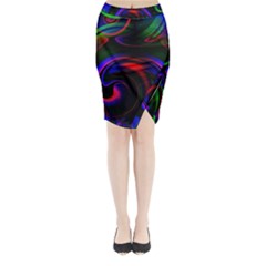 Swirl Background Design Colorful Midi Wrap Pencil Skirt by Sapixe