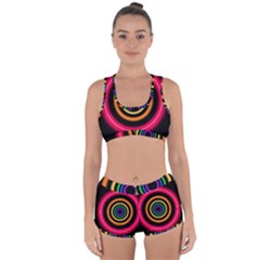 Neon Light Abstract Pattern Lines Racerback Boyleg Bikini Set