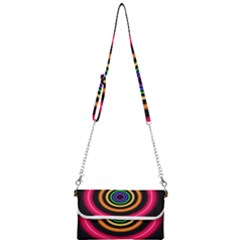 Neon Light Abstract Pattern Lines Mini Crossbody Handbag